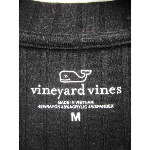 Vineyard Vines Sweater Medium Pullover Ribbed Preppy Charcoal NEW - Picture 1 of 10